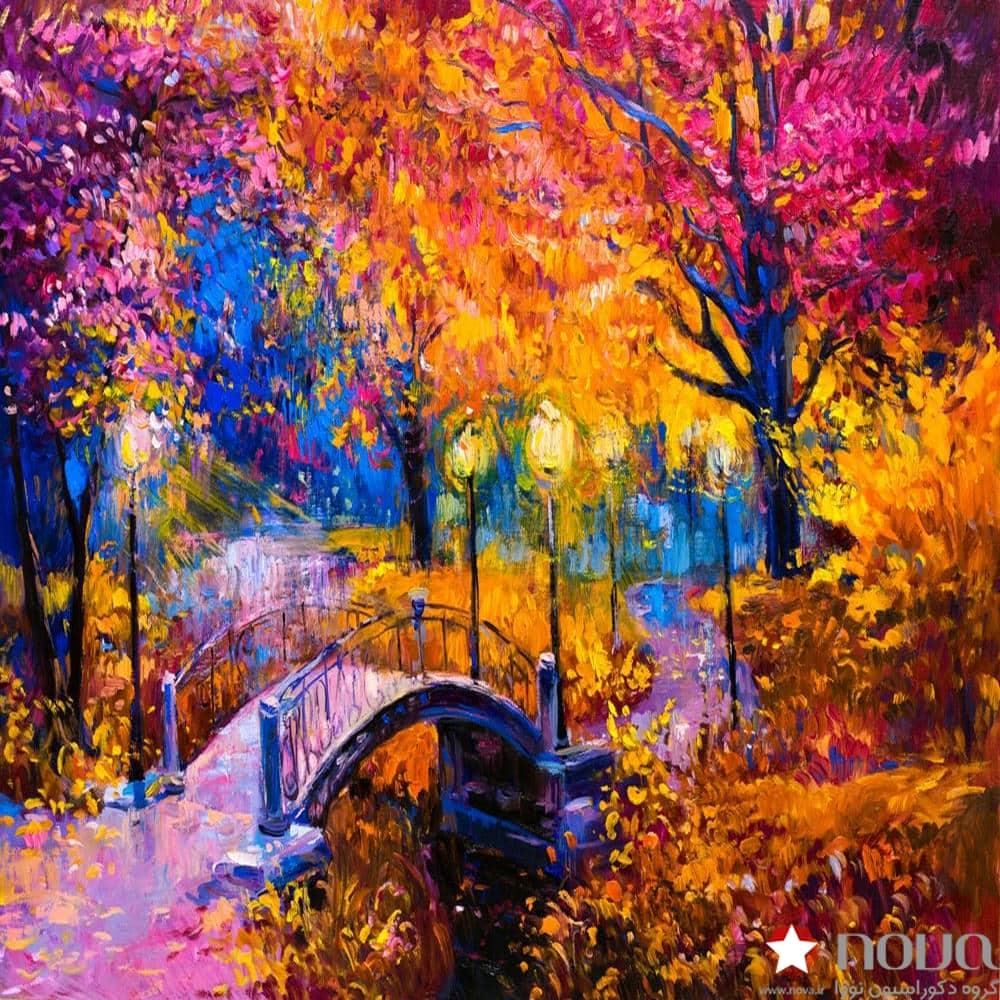 عکس محصول پرده شب و روز 1 سانتی تصویری طرح هنری باغ زیبا آبرنگی کد ART-15
