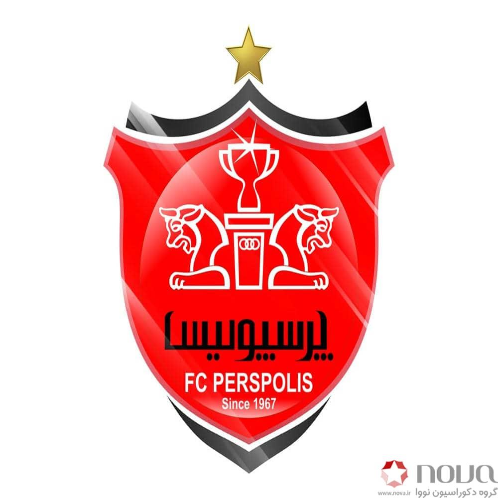 عکس محصول پرده شید تصویری طرح ورزشی لوگو باشگاه پرسپولیس کد SPT-13