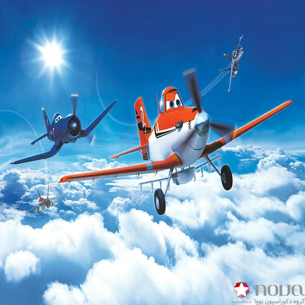 عکس محصول پرده زبرا طرح هواپیما کد KDS-28