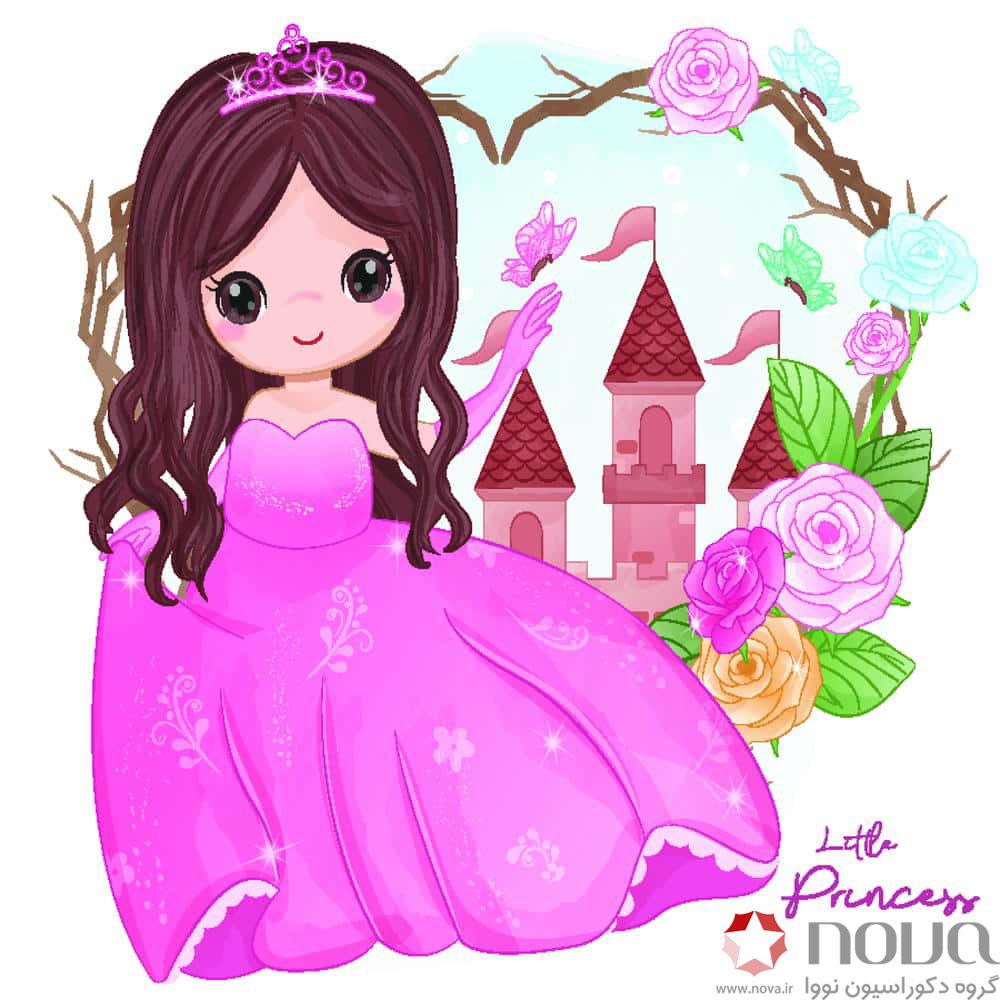 عکس محصول پرده شید طرح پرنسس کوچولو کد KDS-49