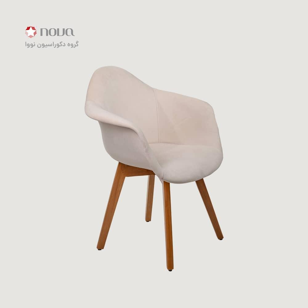 عکس محصول صندلی مدرن پایه چوبی روکش مخمل مدل لارا