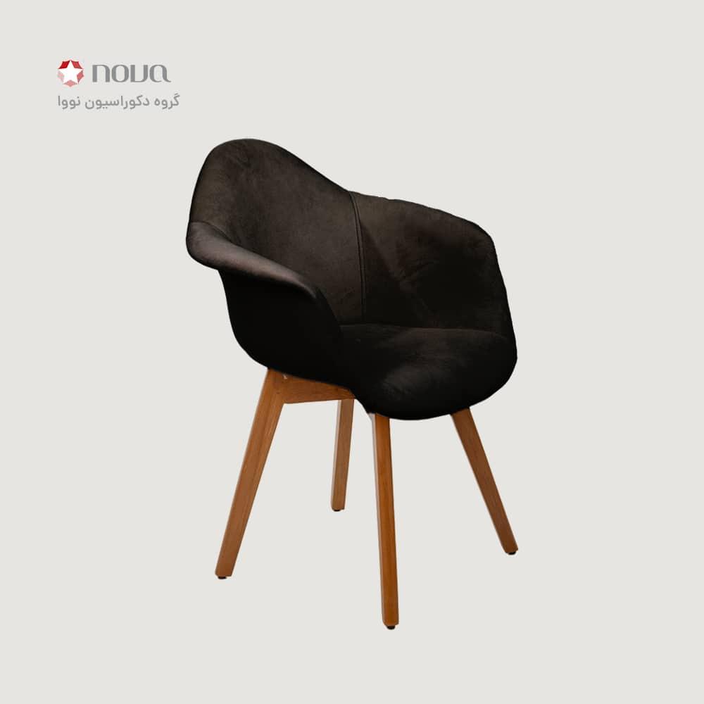 عکس محصول صندلی مدرن پایه چوبی روکش مخمل مدل لارا