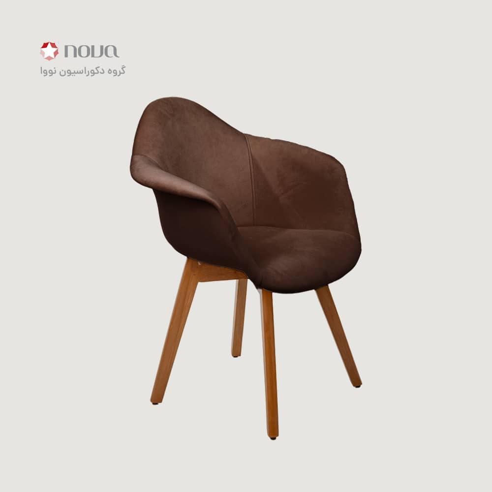 عکس محصول صندلی مدرن پایه چوبی روکش مخمل مدل لارا