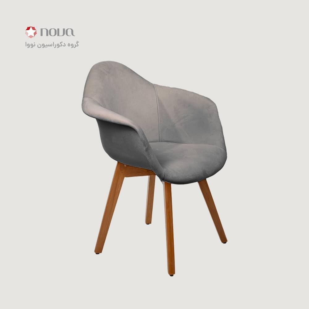 عکس محصول صندلی مدرن پایه چوبی روکش مخمل مدل لارا