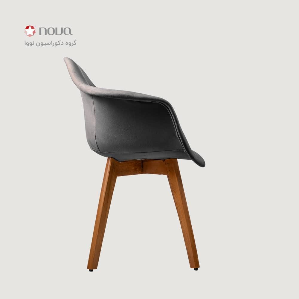 عکس محصول صندلی مدرن پایه چوبی روکش مخمل مدل لارا