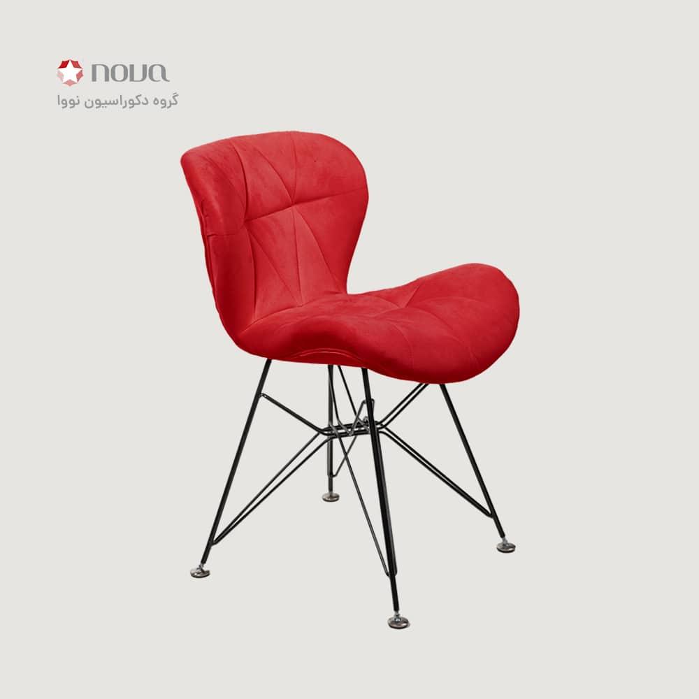 صندلی مدرن پایه اسپایدر روکش مخمل مدل زین اسبی