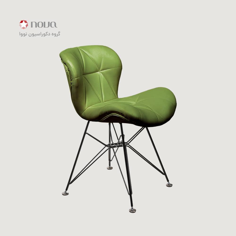 صندلی مدرن پایه اسپایدر روکش چرمی مدل زین اسبی