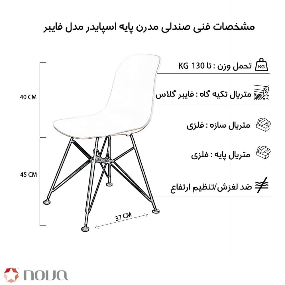 عکس محصول صندلی مدرن پایه اسپایدر مدل فایبر