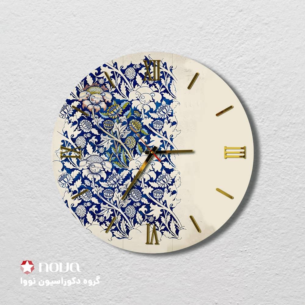 عکس محصول ساعت دیواری مدرن طرح گل آبی  کد CLK-14