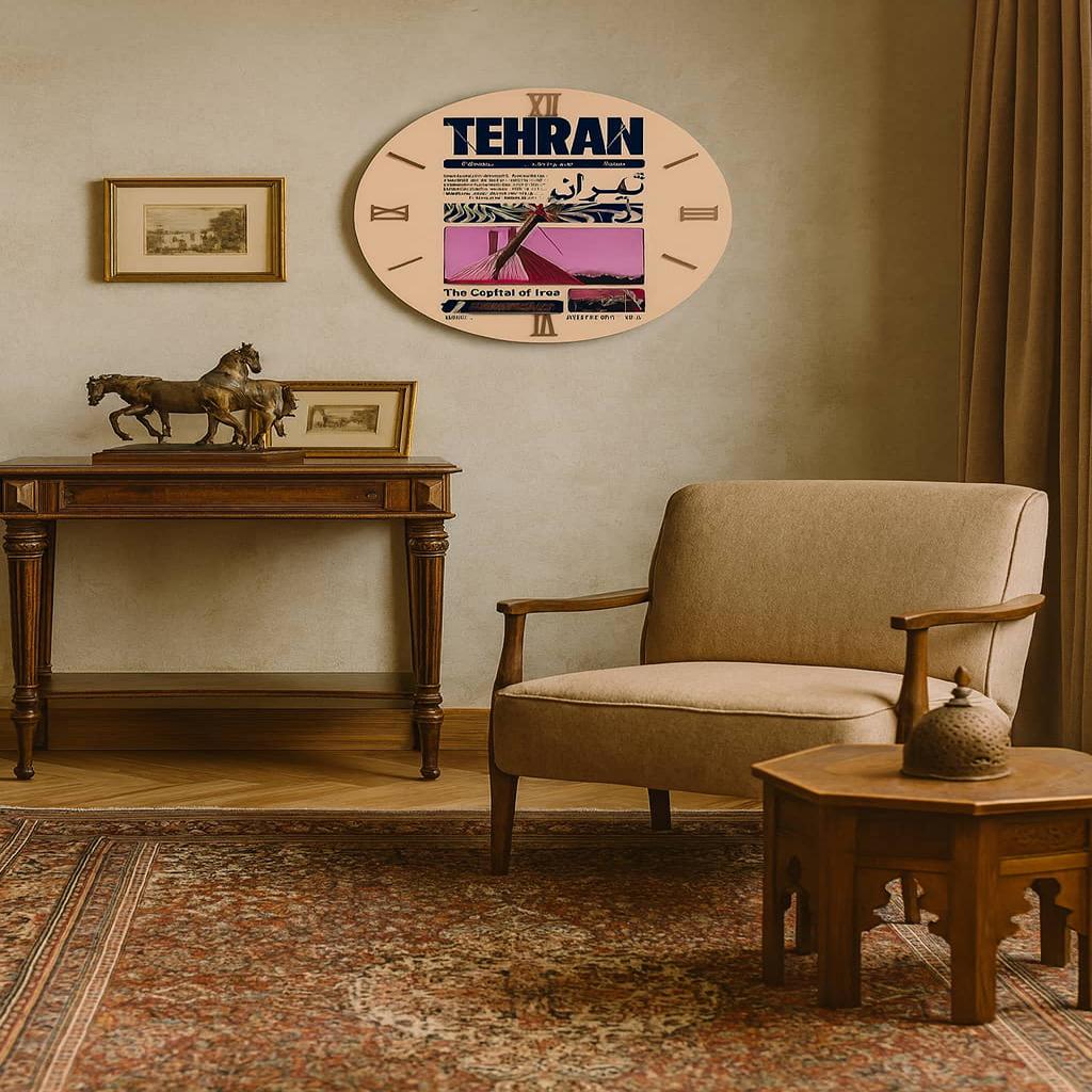 عکس محصول ساعت دیواری مدرن طرح تهران کد CLK-46