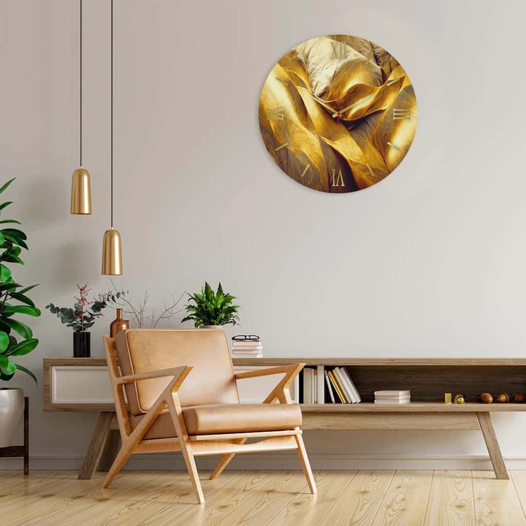 عکس محصول ساعت دیواری مدرن طرح گلد تکسچر کدCLK-01
