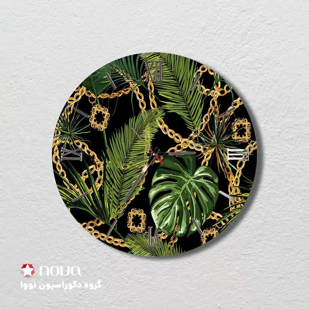ساعت دیواری مدرن طرح لاکچری تروپیکال کد CLK-02