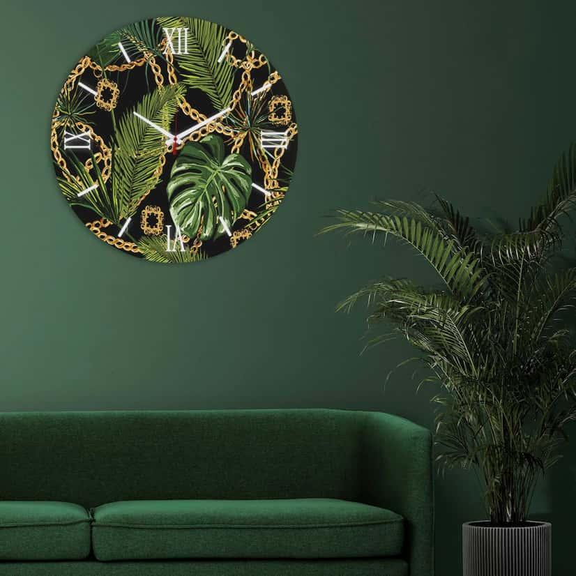عکس محصول ساعت دیواری مدرن طرح لاکچری تروپیکال کد CLK-02
