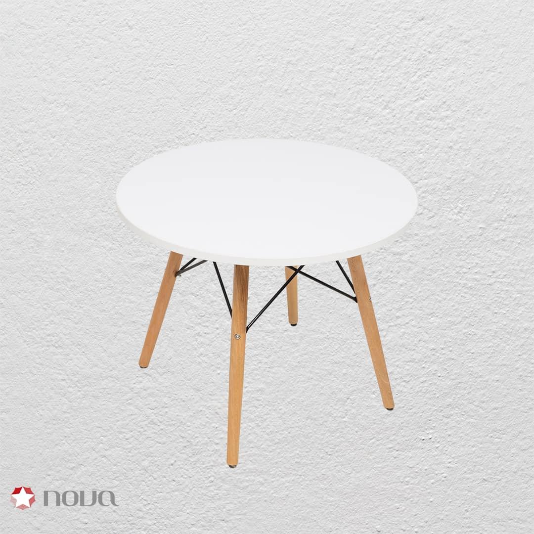 میز مدرن کودک مدل پایه چوبی صفحه سفید کد COL-01
