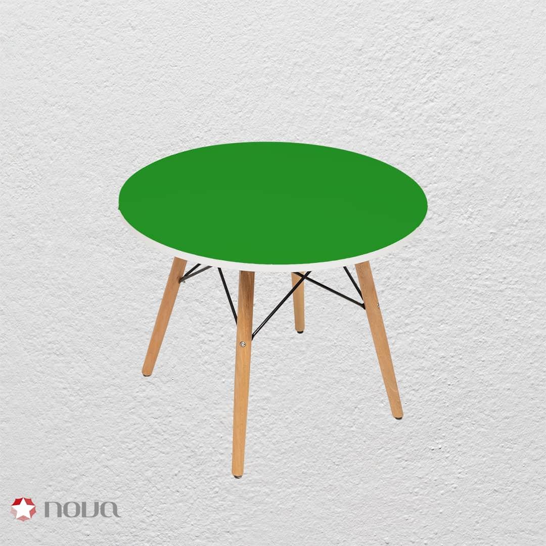 میز مدرن کودک مدل پایه چوبی صفحه سبز کد COL-02