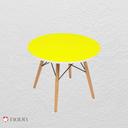 میز مدرن کودک مدل پایه چوبی صفحه زرد کد COL-06
