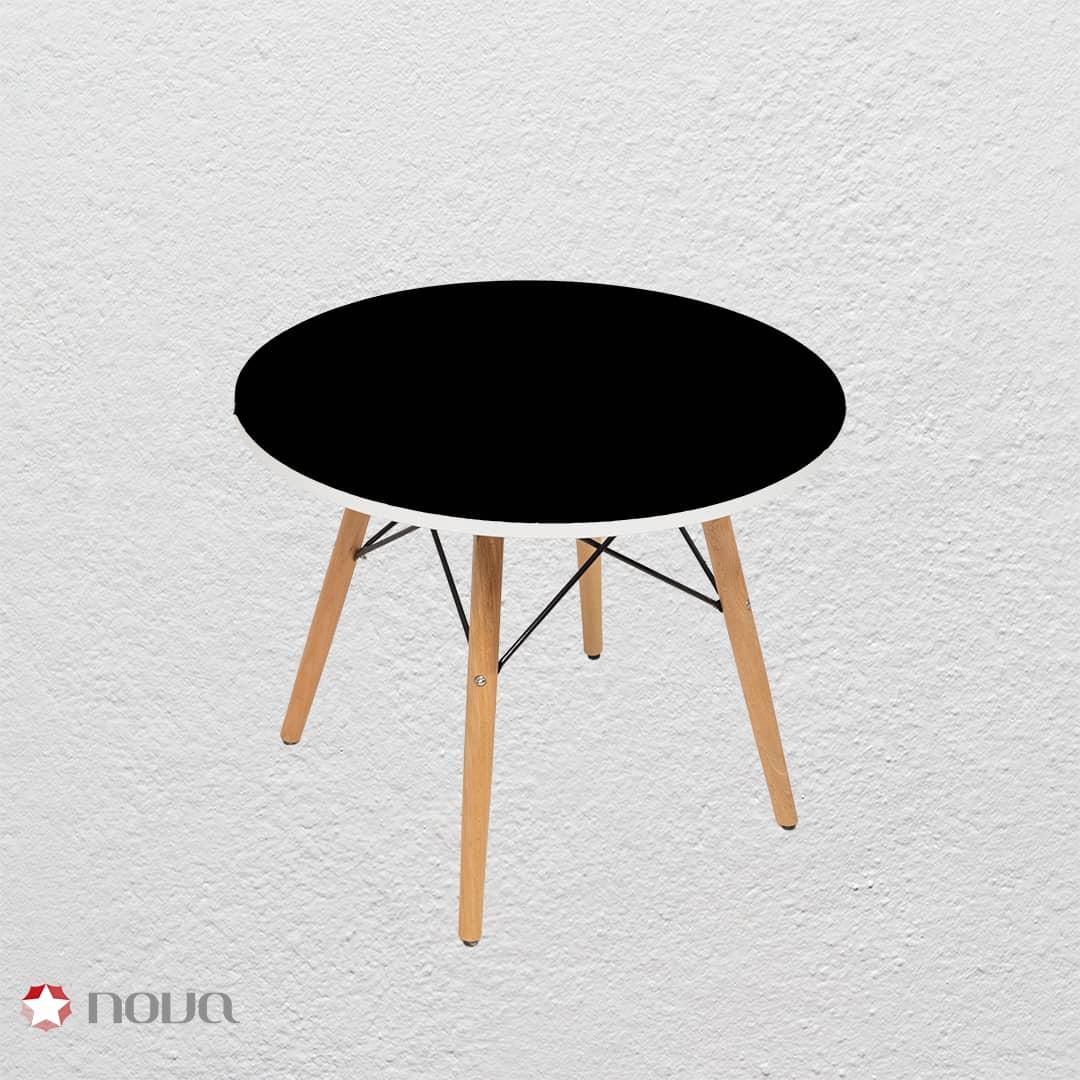 میز مدرن کودک مدل پایه چوبی صفحه مشکی کد COL-07