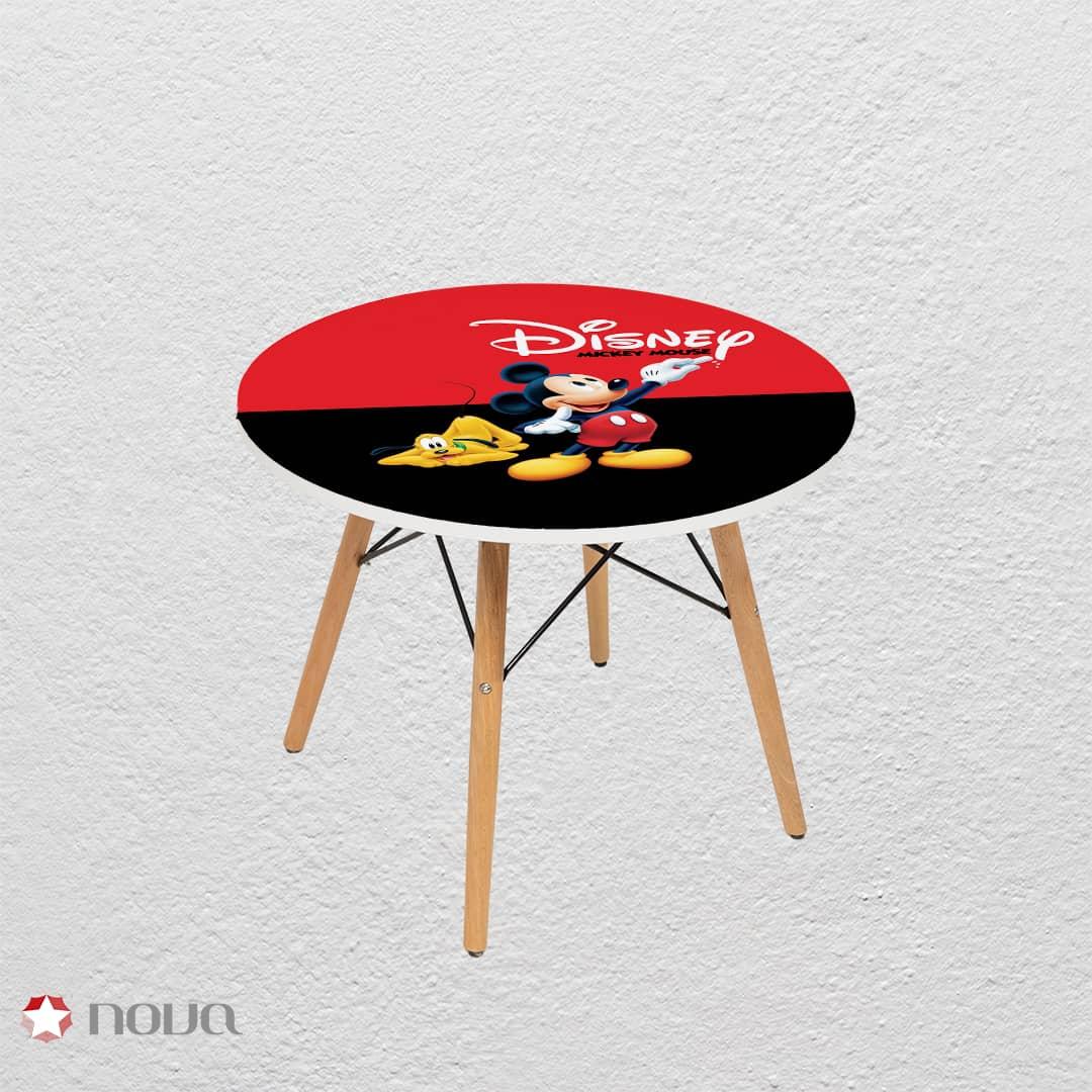 میز مدرن کودک مدل پایه چوبی طرح میکی موس کد KDW-01
