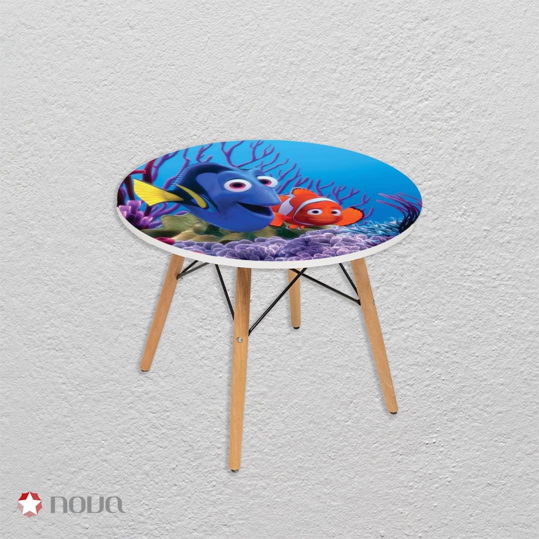 میز مدرن کودک مدل پایه چوبی طرح در جستجو نمو کد KDW-11