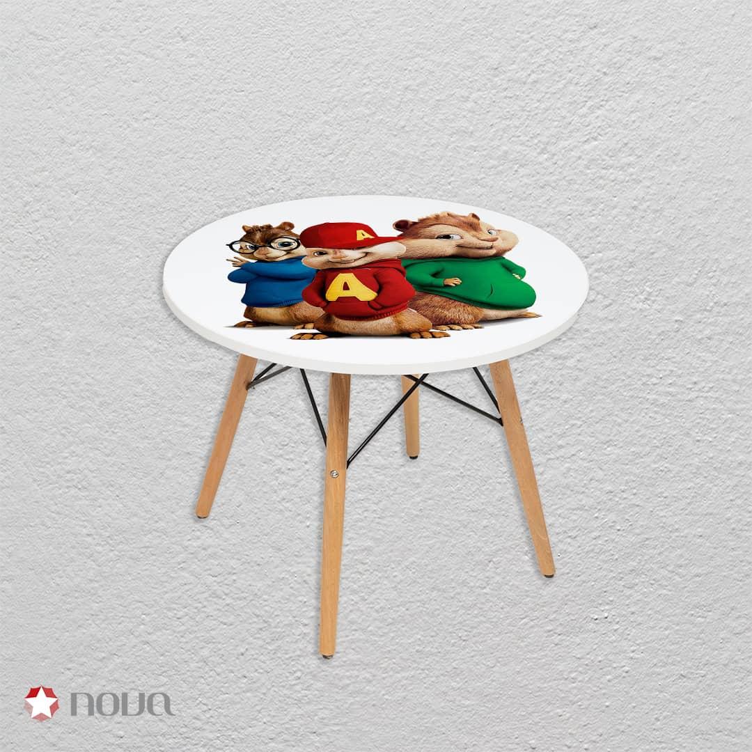 عکس محصول میز مدرن کودک مدل پایه چوبی طرح آلوین و دوستان کد KDW-16
