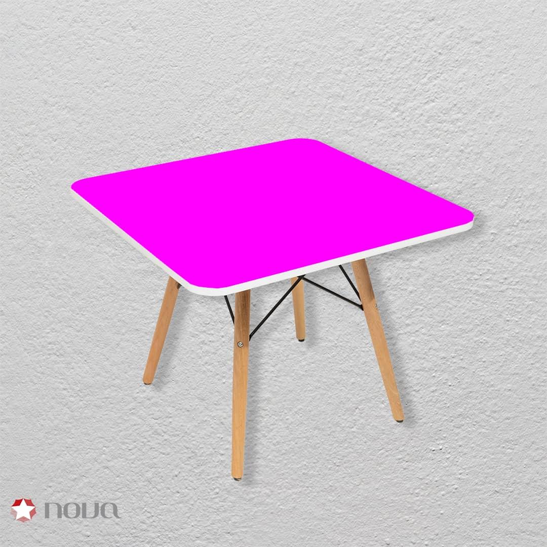 عکس محصول میز مدرن کودک مدل پایه چوبی صفحه صورتی کد COL-04