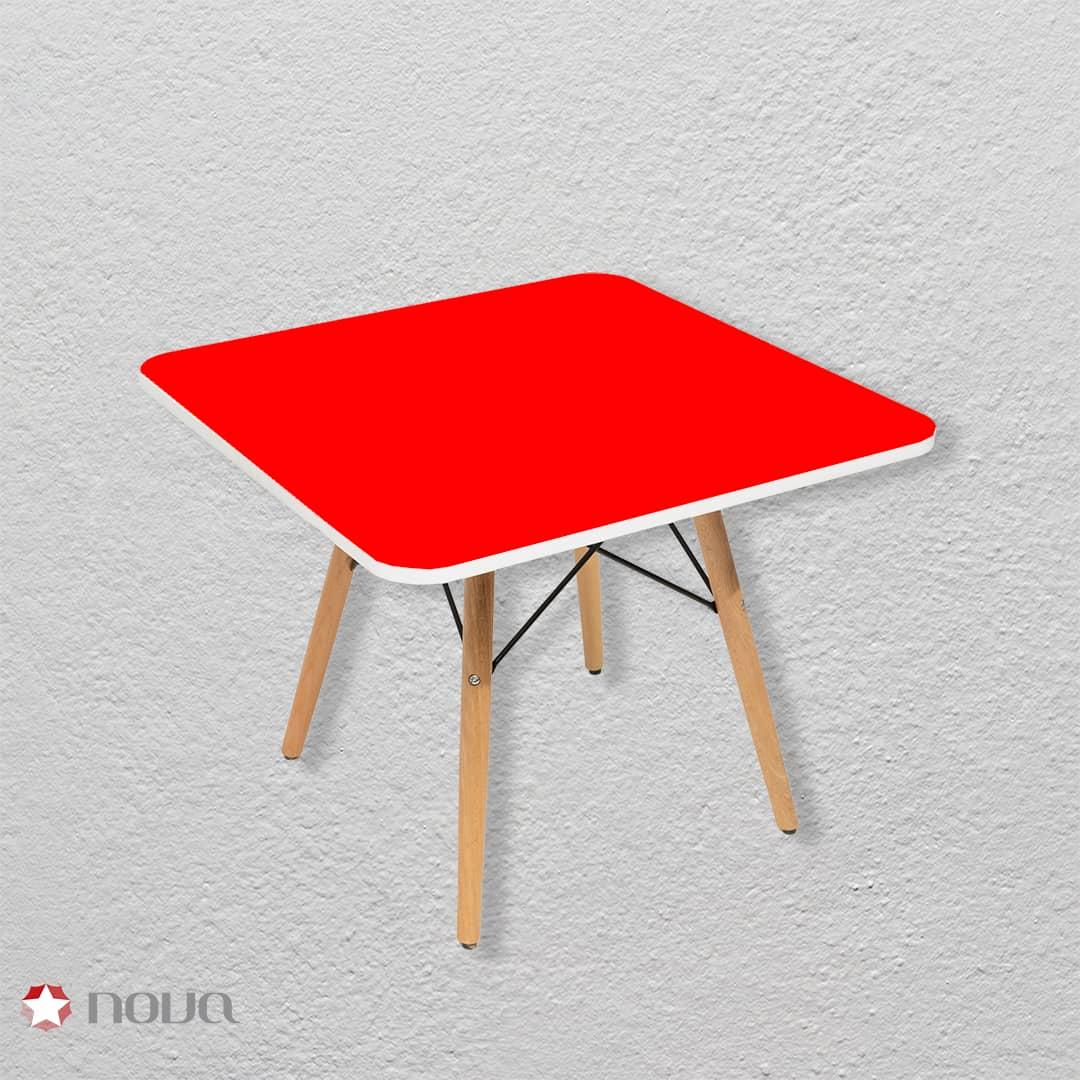 عکس محصول میز مدرن کودک مدل پایه چوبی صفحه قرمز کد COL-05