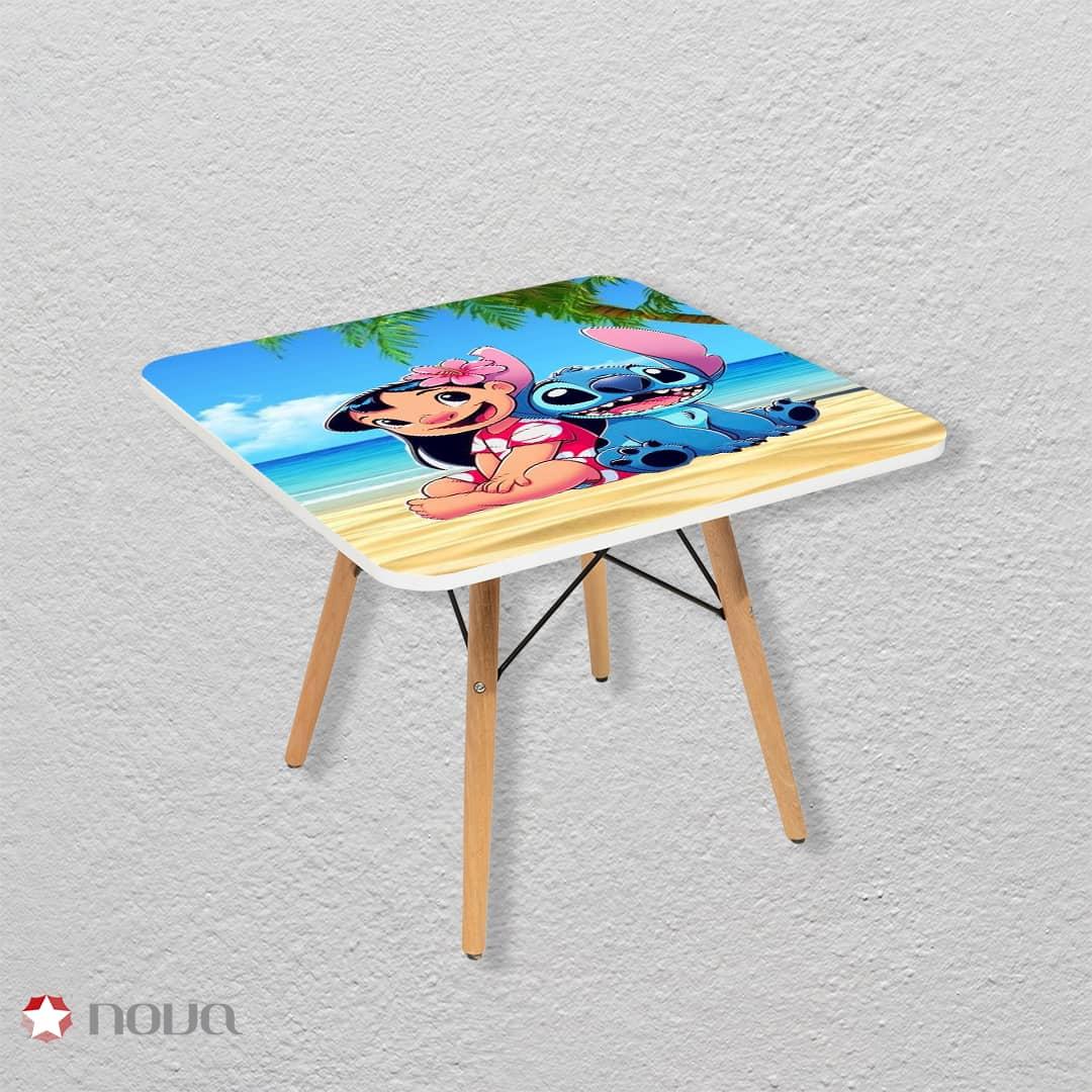 عکس محصول میز مدرن کودک مدل پایه چوبی طرح استیچ کد KDW-09