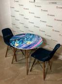 نمونه اجرا شده محصول ست میز و صندلی ایفلی طرح دار | دکوراسیون نووا
