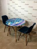 نمونه اجرا شده محصول ست میز و صندلی ایفلی طرح دار | دکوراسیون نووا