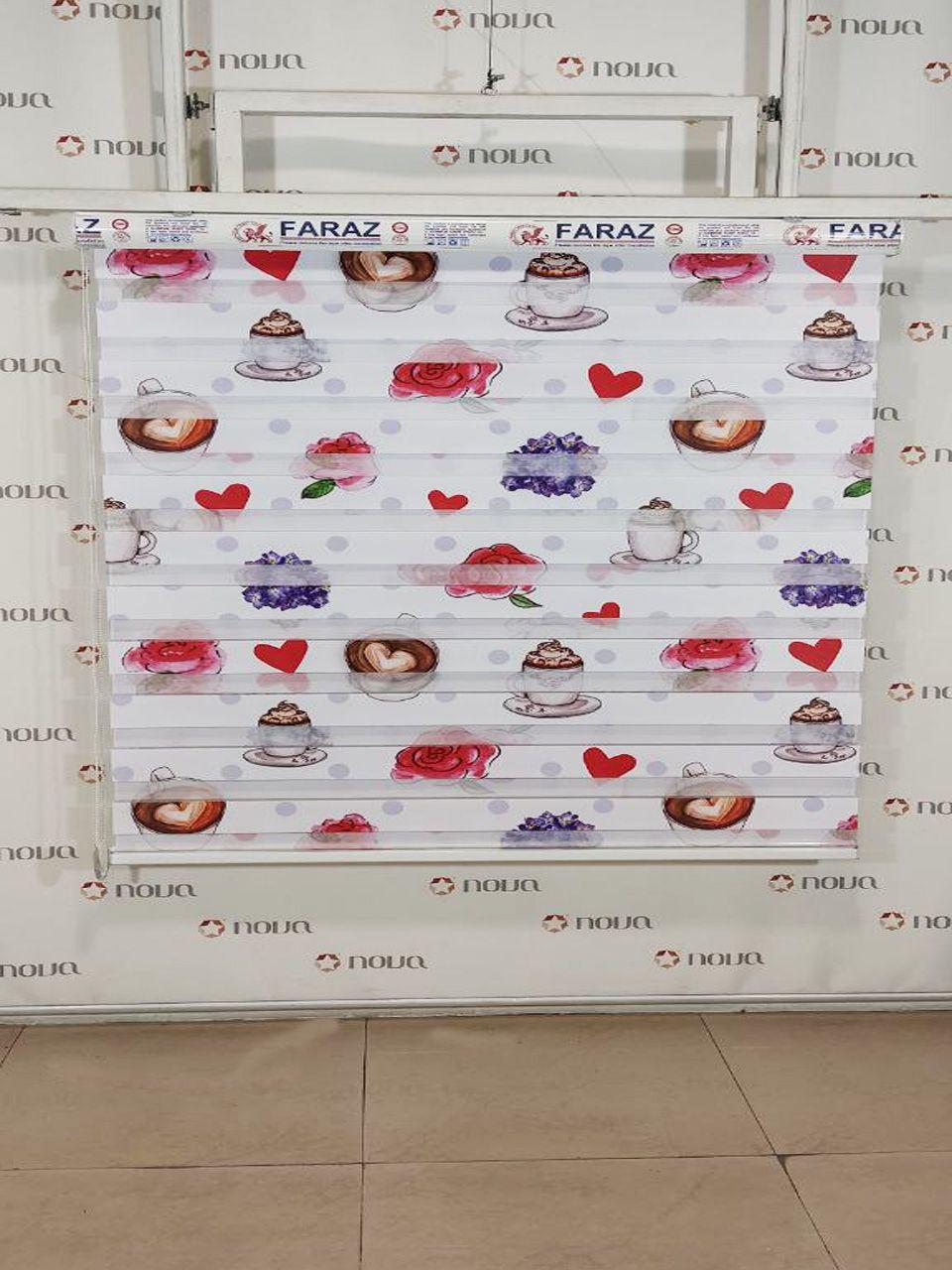 نمونه اجرا شده محصول پرده زبرا پترن آشپزخانه طرح کاپوچینو کد PTA-13