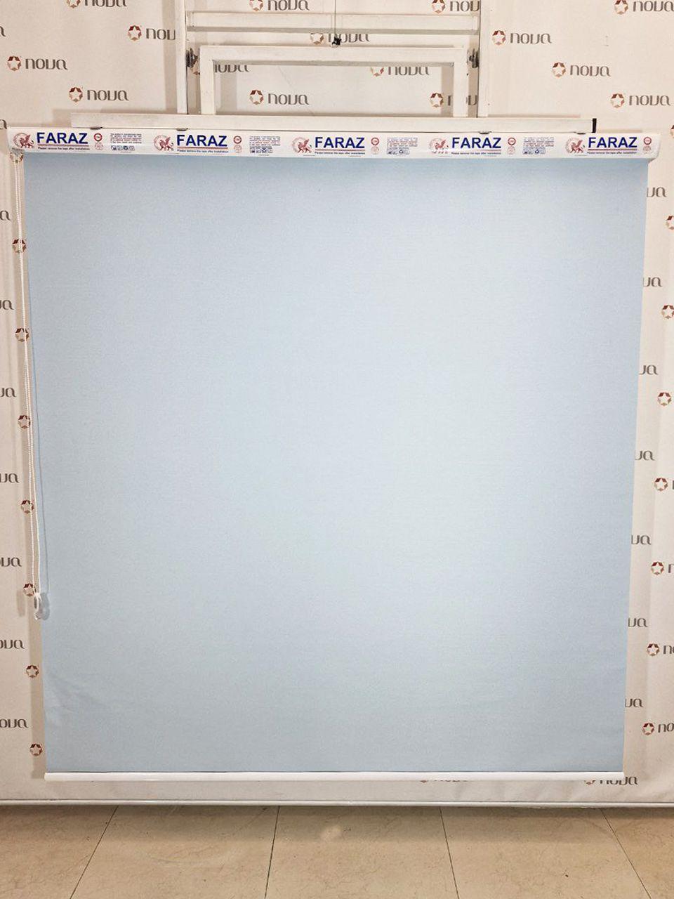 نمونه اجرا شده محصول پرده شید تک رنگ آبی یخی کد COL-12
