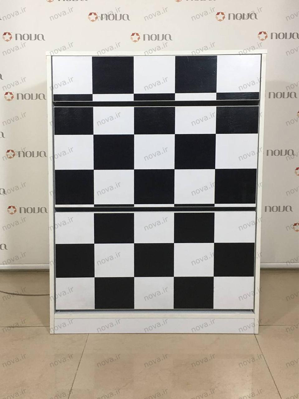 نمونه اجرا شده محصول جاکفشی مدل ایکیا طرح شطرنجی کد IKA-01