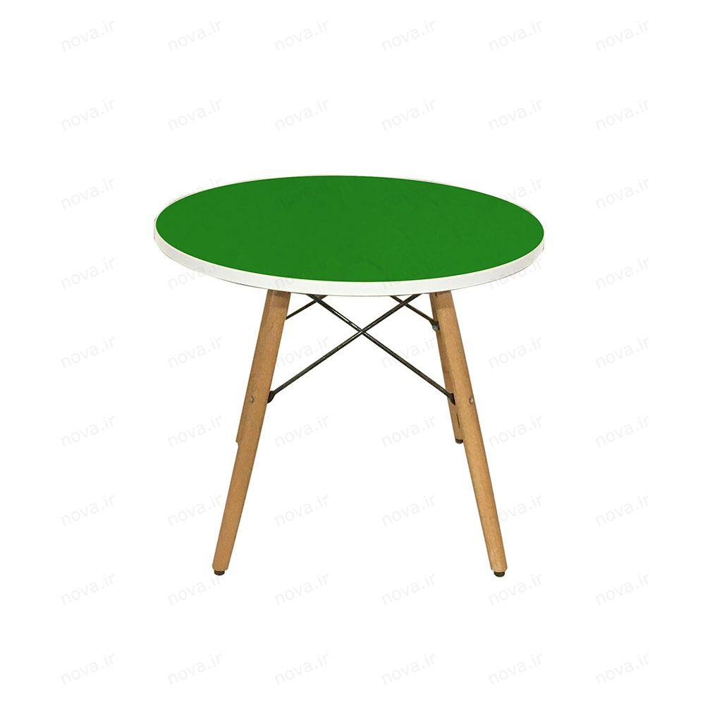 میز مدرن کودک مدل پایه چوبی صفحه سبز کد COL-02