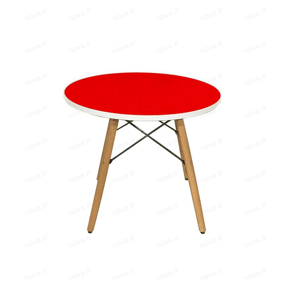 میز مدرن کودک مدل پایه چوبی صفحه قرمز کد COL-05