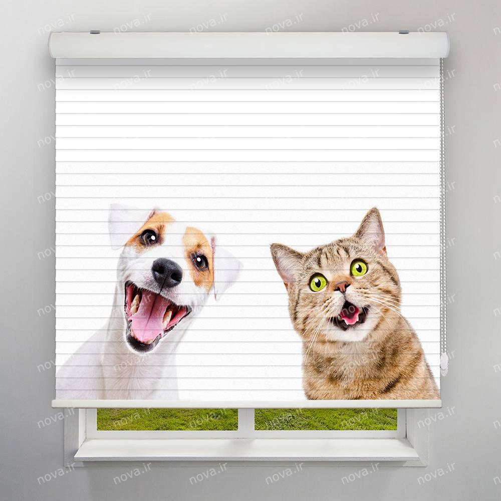 عکس محصول پرده سیلوئت تصویری طرح سگ و گربه کد ANM-06