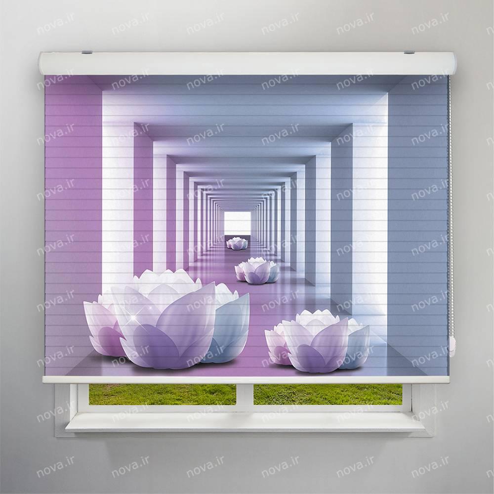 عکس محصول پرده سیلوئت تصویری طرح سه بعدی گل نیلوفر کد TRD-04