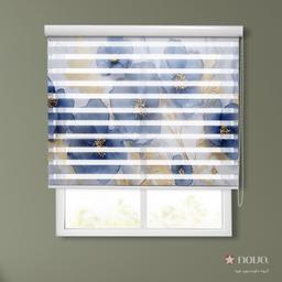 Image of پرده زبرا تصویری طرح 4K گل آبی کد FLW34