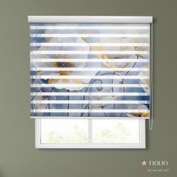 Image of پرده زبرا تصویری طرح 4K گل آبی کد FLW37