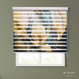 Image of پرده زبرا تصویری طرح 4K گل طلایی کد FLW-05