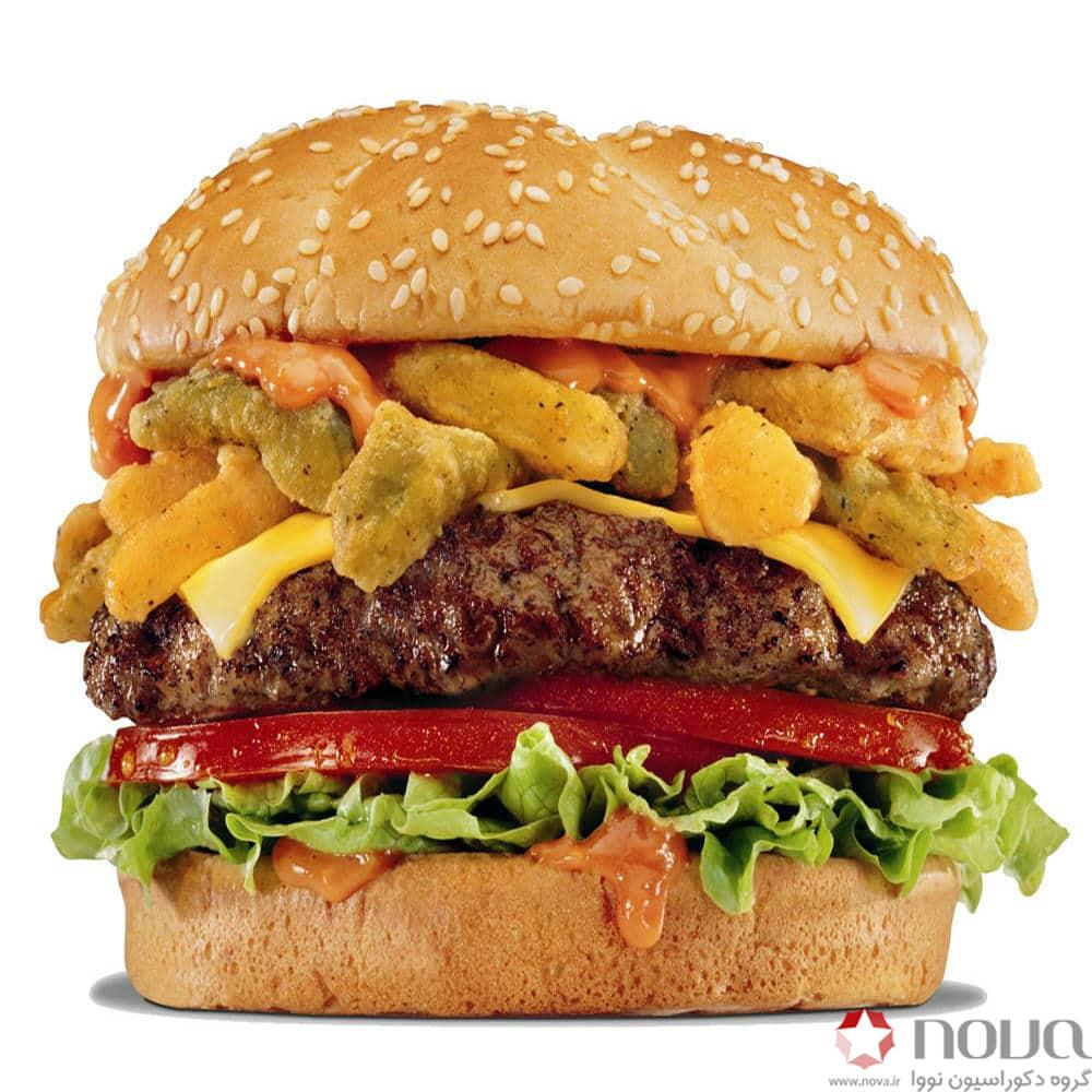 عکس محصول پرده سیلوئت تصویری طرح فست فود کد FOD-01