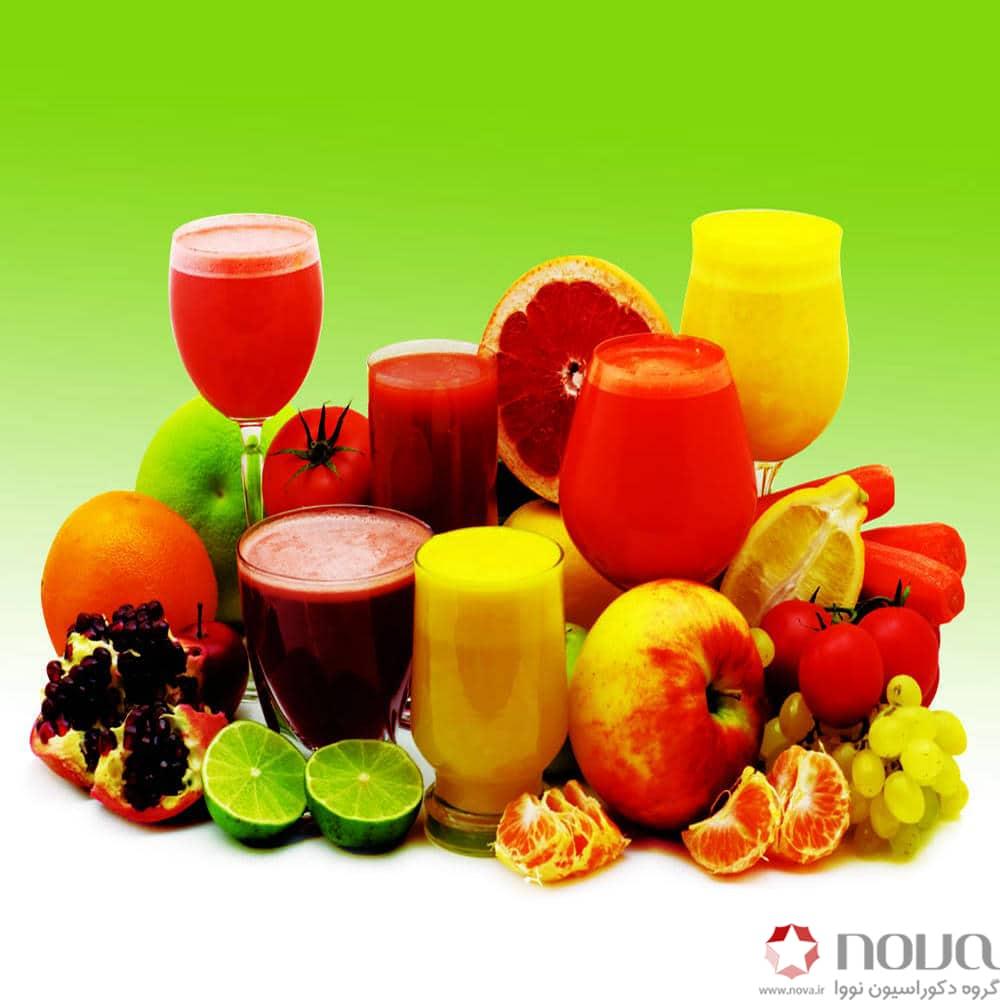 عکس محصول پرده شید تصویری طرح آبمیوه طبیعی کد FOD-05