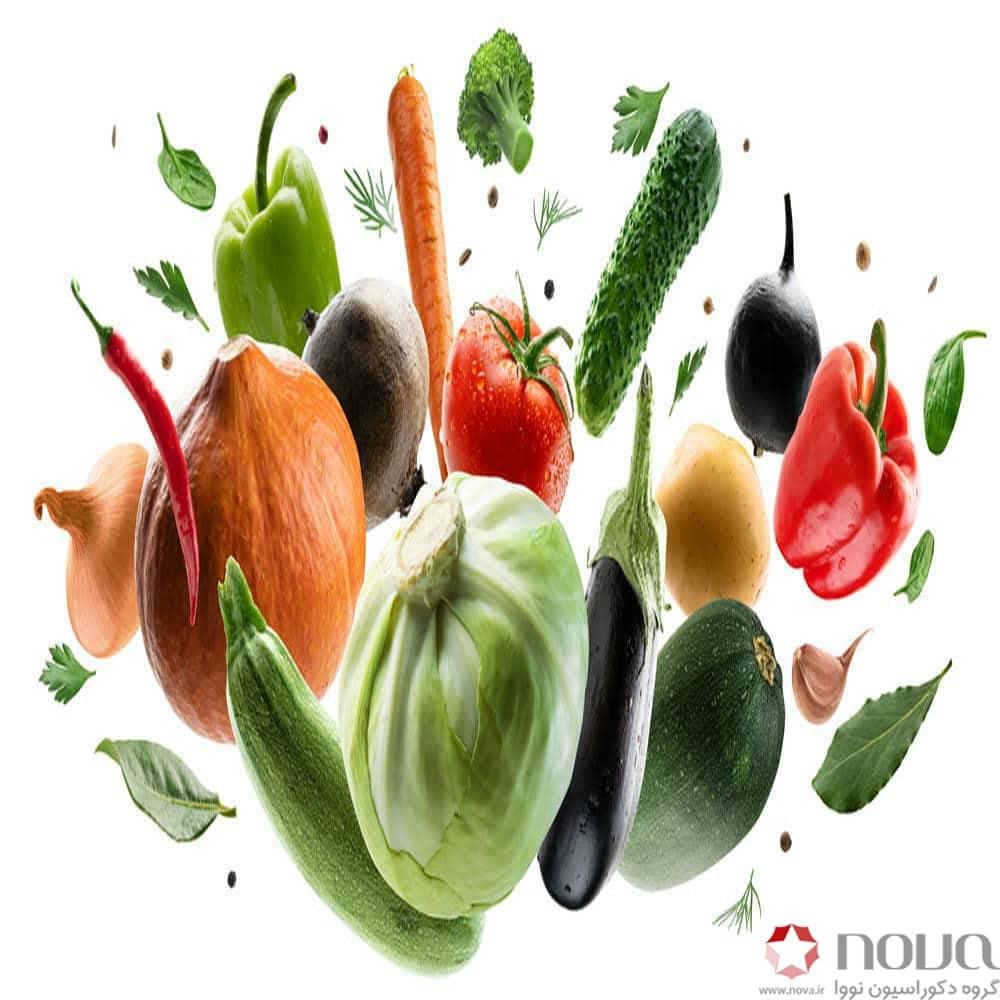 عکس محصول پرده سیلوئت تصویری طرح صیفی جات  کد FOD-14