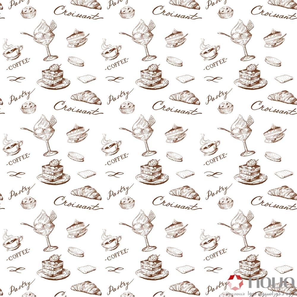 عکس محصول پرده شید پترن آشپزخانه طرح کافی کد PAT-01