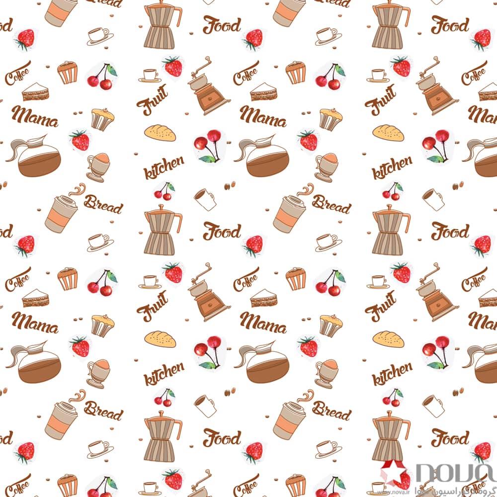 عکس محصول پرده سیلویت پترن آشپزخانه طرح قهوه کد PAT-06