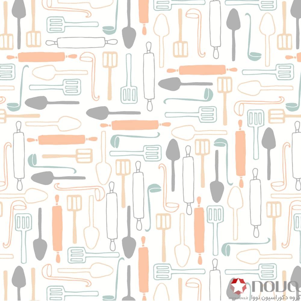 عکس محصول پرده زبرا پترن آشپزخانه طرح وردنه کد PTA-07