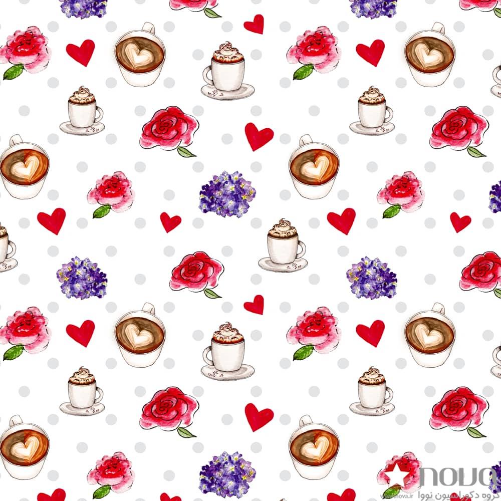 عکس محصول پرده شید پترن آشپزخانه طرح کاپوچینو کد PAT-13