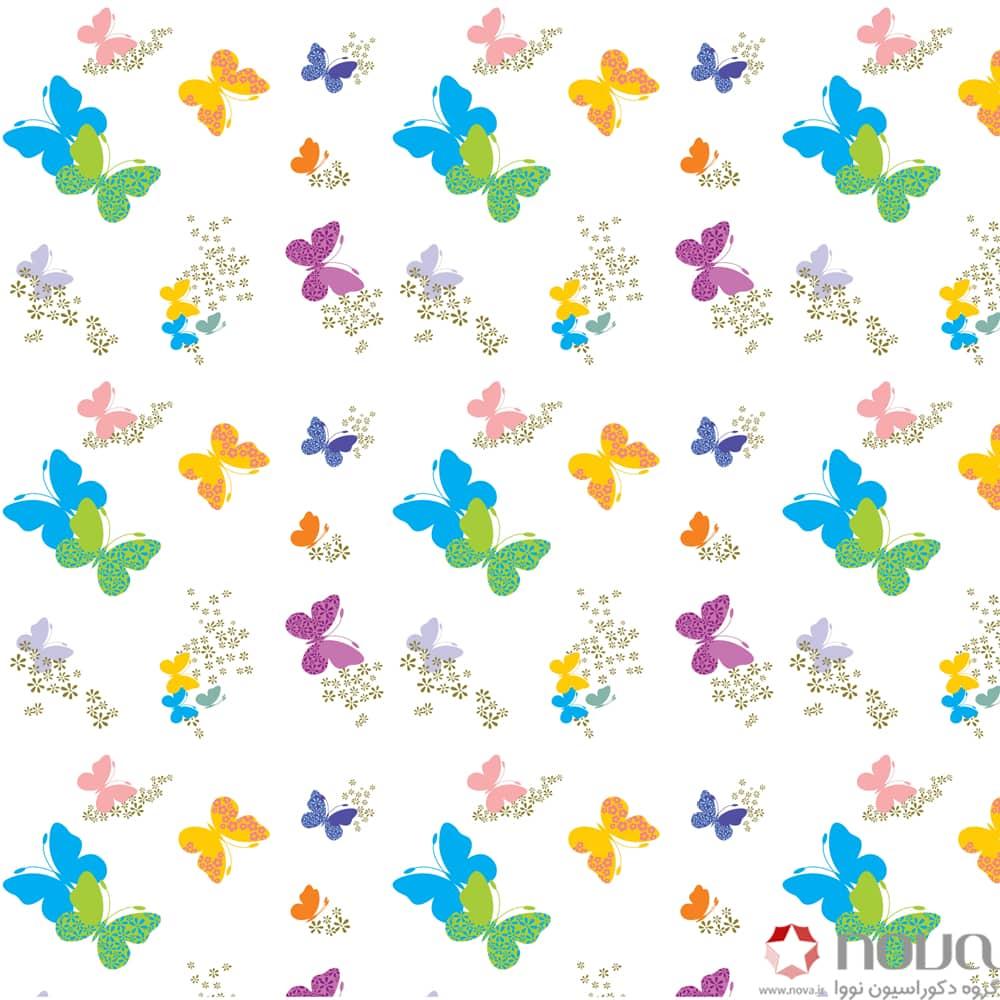 عکس محصول پرده سیلویت پترن آشپزخانه طرح پروانه کد PAT-14