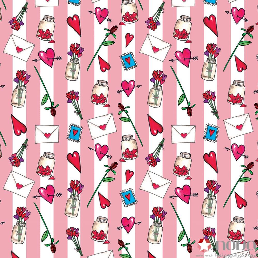 عکس محصول پرده زبرا پلیسه پترن کودک طرح قلب کد PAT-68