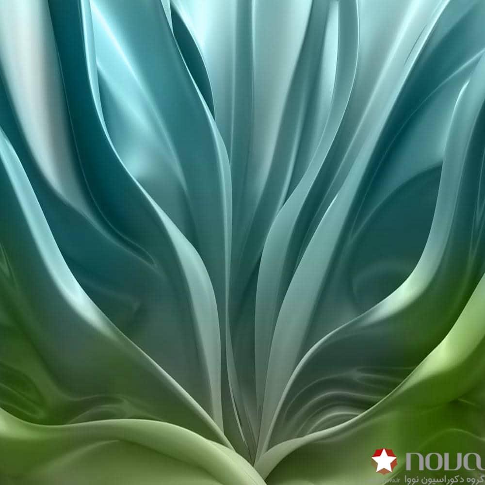 عکس محصول پرده شب و روز 1 سانتی تصویری طرح سه بعدی آبی متالیک کد TRD-11