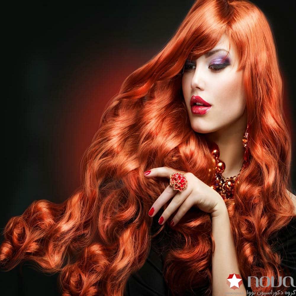 عکس محصول پرده شب و روز 1 سانتی تصویری طرح چهره دختر مو قرمز کد FCE-06